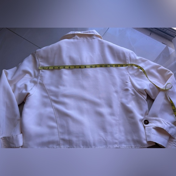 London Fog vintage jacket beige light zipper bottom tie long sleeve size M - Picture 5 of 16